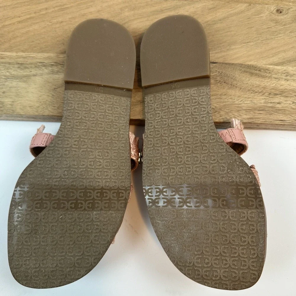 New Womens Sam Edelman Bay 20 Woven Pink Comfort Slides Sandals‎ Size 5.5 M NWOB